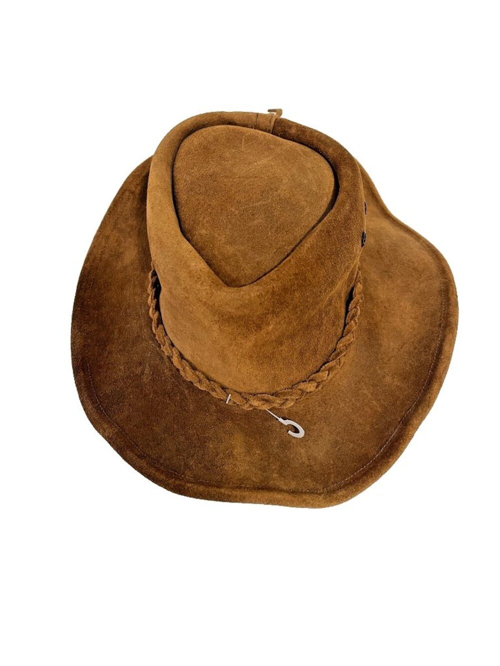 Western Cowboy Hat Brown Leather Braided Western Handmade Made In USA
